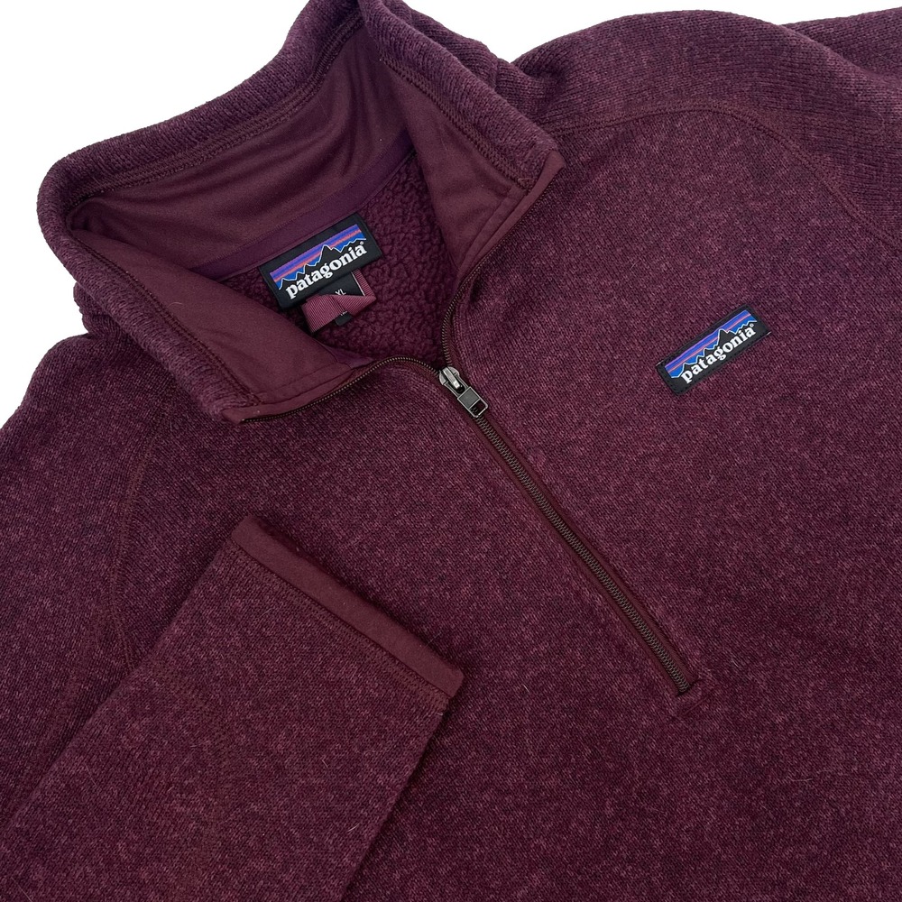 PATAGONIA Womens XL Maroon Long-Sleeve 1/4-Zip Mock Neck Better Sweater Pullover